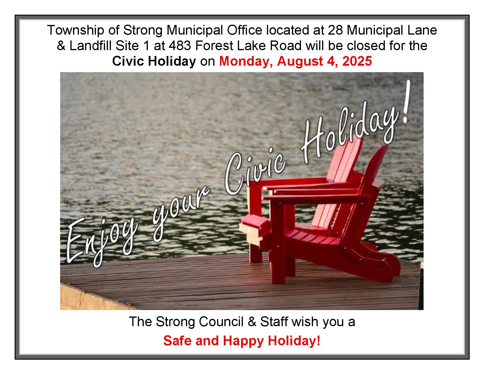 Civic Holiday Closure