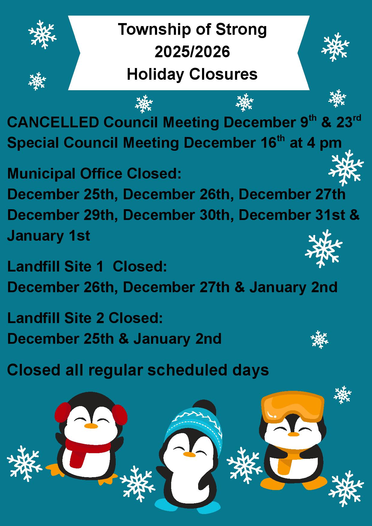 Holiday Closures