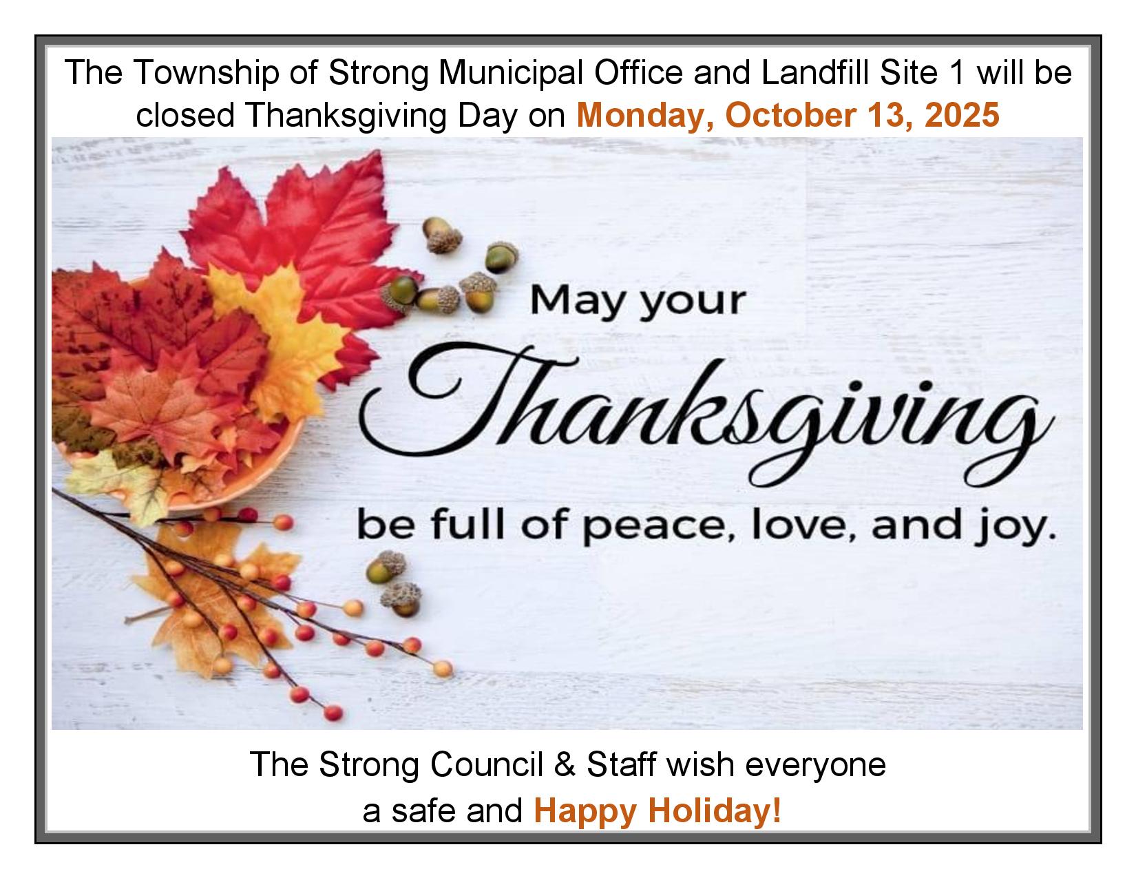 Thanksgiving closure